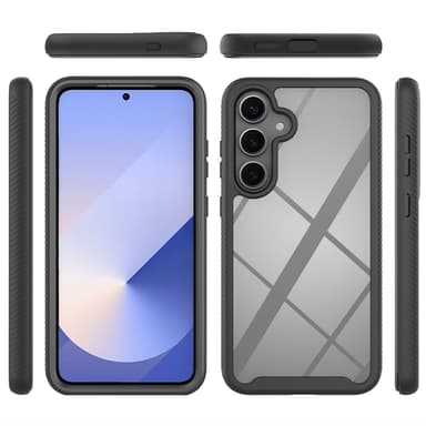 SKALO Samsung S25+ Shockproof Clear Hybrid Skal - Svart