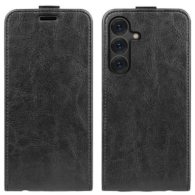 SKALO Samsung S25+ Vertical Flip PU-Läder Plånboksfodral - Svart