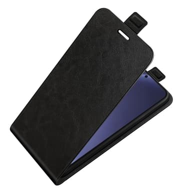 SKALO Samsung S25+ Vertical Flip PU-Läder Plånboksfodral - Svart