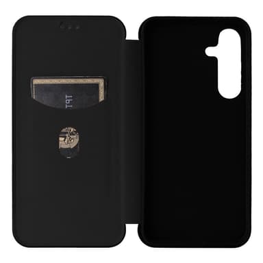 SKALO Samsung S25+ Carbon Fiber Plånboksfodral - Svart