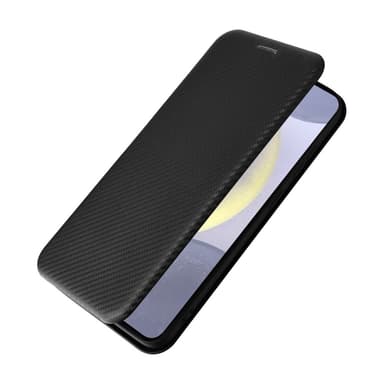 SKALO Samsung S25+ Carbon Fiber Plånboksfodral - Svart