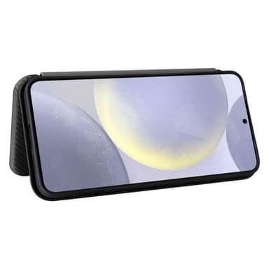 SKALO Samsung S25+ Carbon Fiber Plånboksfodral - Svart