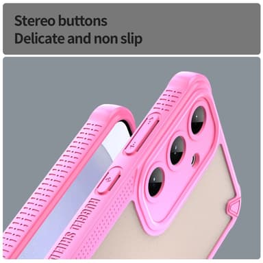 SKALO Samsung S25+ Armor Hybrid Frosted Skal - Rosa