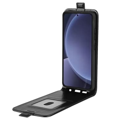SKALO Samsung S25+ Vertical Flip PU-Läder Plånboksfodral - Svart