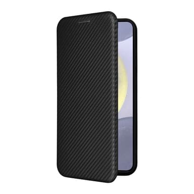 SKALO Samsung S25+ Carbon Fiber Plånboksfodral - Svart