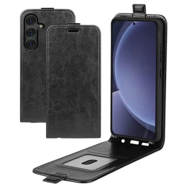 SKALO Samsung S25+ Vertical Flip PU-Läder Plånboksfodral - Svart