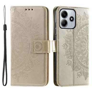 SKALO Xiaomi Redmi Note 14 4G Mandala Plånboksfodral - Guld