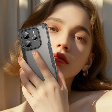 SKALO Xiaomi Redmi Note 14 5G Armor Hybrid Frosted Skal - Svart