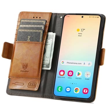 SKALO Samsung S25 CASENEO 002 Premium Plånboksfodral - Khaki