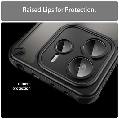 SKALO Xiaomi Redmi Note 14 5G Armor Hybrid Frosted Skal - Svart