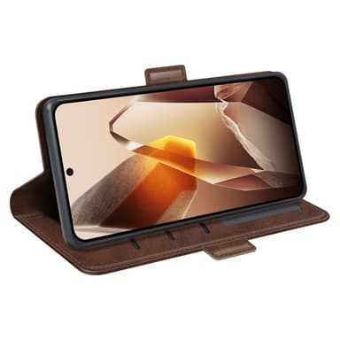 SKALO OnePlus 13 Premium ID Plånboksfodral - Brun