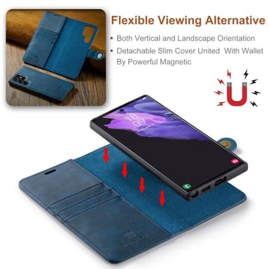 DG MING Samsung S25 Ultra 2-i-1 Magnet Plånboksfodral - Blå