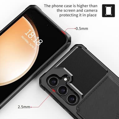 SKALO Samsung S25 Stötåligt Skal med Plånbok - Svart