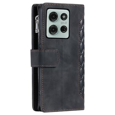 SKALO Motorola Moto G75 5G Style 005 Big Wallet Quiltat Plånboksfodral - Svart
