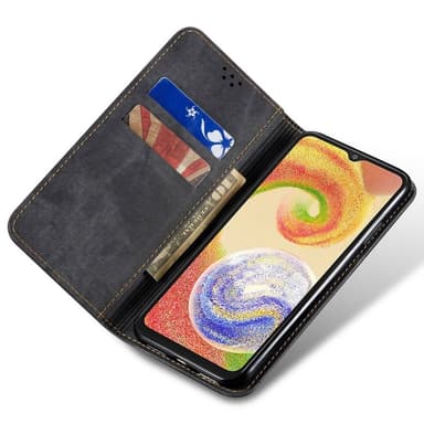 SKALO Samsung S25 Jeans Plånboksfodral - Svart