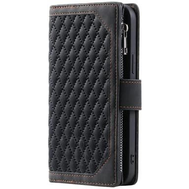 SKALO Motorola Moto G75 5G Style 005 Big Wallet Quiltat Plånboksfodral - Svart