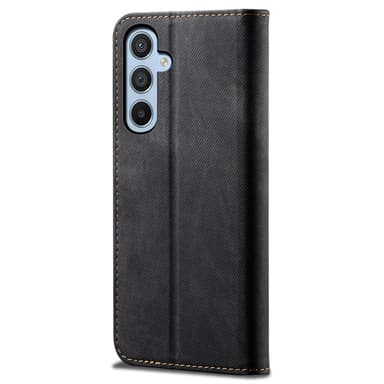 SKALO Samsung S25 Jeans Plånboksfodral - Svart
