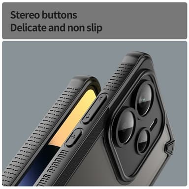 SKALO Xiaomi Redmi Note 14 5G Armor Hybrid Frosted Skal - Svart