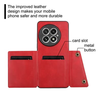 SKALO OnePlus 13 PU-Läder 2-Kortfack Skal - Svart
