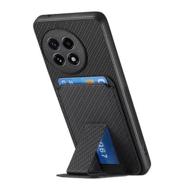 SKALO OnePlus 13 Carbon Fiber Kortfack Skal - Svart