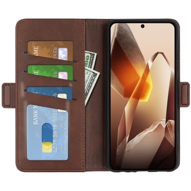 SKALO OnePlus 13 Premium ID Plånboksfodral - Brun