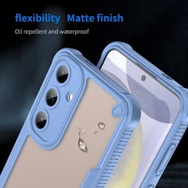 SKALO Samsung S25+ Armor Hybrid Frosted Skal - Blå