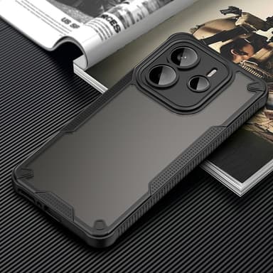 SKALO Xiaomi Redmi Note 14 5G Armor Hybrid Frosted Skal - Svart