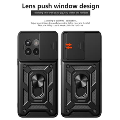 SKALO OnePlus 13R Armor Metallring Kameraslider Skal - Svart