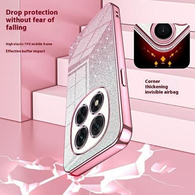 SKALO Xiaomi Redmi Note 14 Pro 5G Electroplating Glitter Skal - Lila