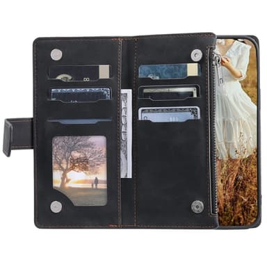 SKALO Motorola Moto G75 5G Style 005 Big Wallet Quiltat Plånboksfodral - Svart