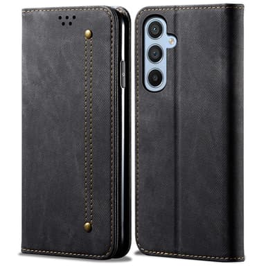 SKALO Samsung S25 Jeans Plånboksfodral - Svart