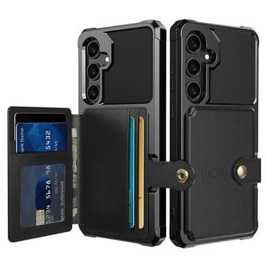 SKALO Samsung S25 Stötåligt Skal med Plånbok - Svart