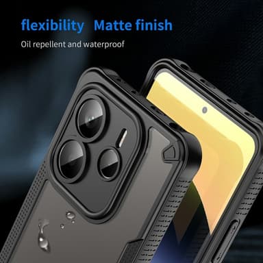 SKALO Xiaomi Redmi Note 14 5G Armor Hybrid Frosted Skal - Svart