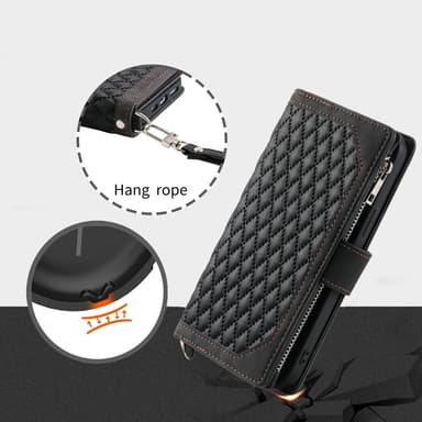 SKALO Motorola Moto G75 5G Style 005 Big Wallet Quiltat Plånboksfodral - Svart