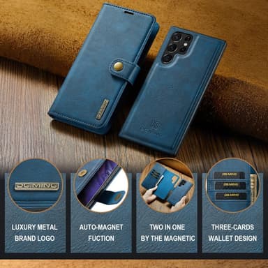 DG MING Samsung S25 Ultra 2-i-1 Magnet Plånboksfodral - Blå