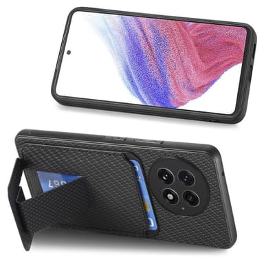 SKALO OnePlus 13 Carbon Fiber Kortfack Skal - Svart
