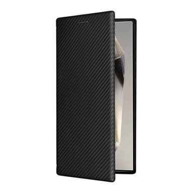 SKALO Samsung S25 Ultra Carbon Fiber Plånboksfodral - Svart