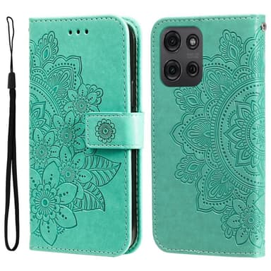 SKALO Motorola Moto G75 5G Mandala Plånboksfodral - Turkos