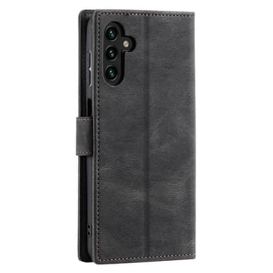 SKALO Samsung S25 Premium PU-Läder Splicing Plånboksfodral - Svart