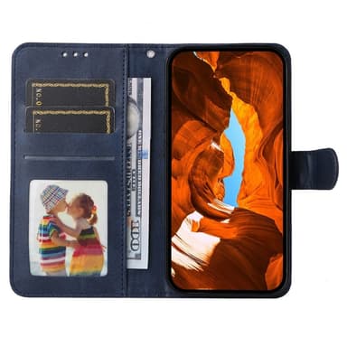 SKALO Xiaomi Redmi Note 14 4G PU-läder Plånboksfodral - Blå