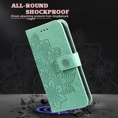 SKALO Motorola Moto G75 5G Mandala Plånboksfodral - Turkos