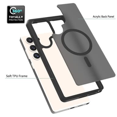 SKALO Samsung S25 Ultra Skin-touch Hybrid Skal - Rosa