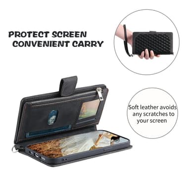 SKALO Motorola Moto G75 5G Style 005 Big Wallet Quiltat Plånboksfodral - Svart
