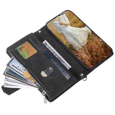 SKALO Motorola Moto G75 5G Style 005 Big Wallet Quiltat Plånboksfodral - Svart