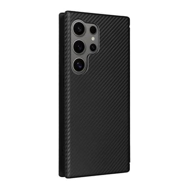 SKALO Samsung S25 Ultra Carbon Fiber Plånboksfodral - Svart