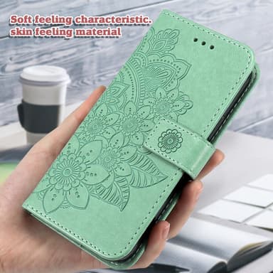 SKALO Motorola Moto G75 5G Mandala Plånboksfodral - Turkos