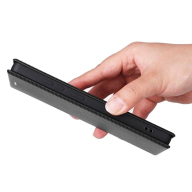 SKALO Samsung S25 Ultra Carbon Fiber Plånboksfodral - Svart
