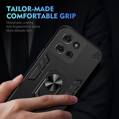 SKALO Motorola Moto G75 5G Armor Metallring Skal - Svart