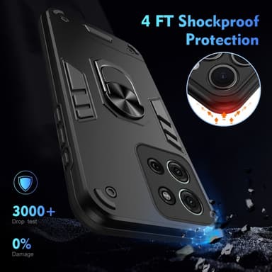 SKALO Motorola Moto G75 5G Armor Metallring Skal - Svart