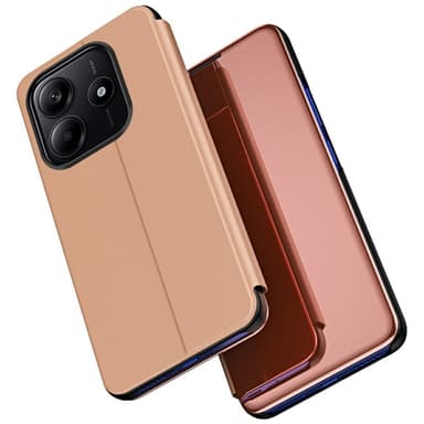 SKALO Xiaomi Redmi Note 14 5G Clear View Plånboksfodral - Roséguld